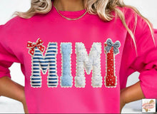 Load image into Gallery viewer, USA Stripes Denim Floral Stars Faux Lace Patch TITLE DROPDOWN TRANSFER ET APR 26
