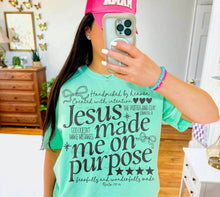 Load image into Gallery viewer, Jesus Made Me On Purpose Bow COLOR DROPDOWN TRANSFER ET APR 26
