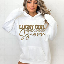 Load image into Gallery viewer, Lucky Girl Syndrome Glitter Faux Embroidery TRANSFER HMWK JAN
