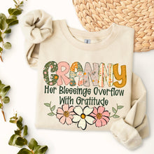 Load image into Gallery viewer, Her Blessings Overflow With Gratitude Names DROPDOWN TRANSFER SDD JAN
