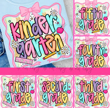 Load image into Gallery viewer, Preppy Paint Brush Pink Bow Frame School Grades DROPDOWN TRANSFER
