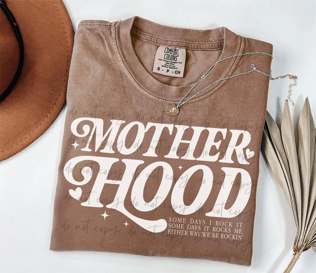 Motherhood Some Days I Rock It Heart Color Dropdown TRANSFER