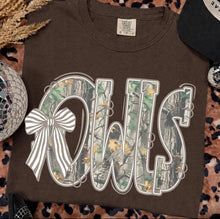 Load image into Gallery viewer, Owls Camo Doodle Bow TRANSFER ET AUG 26
