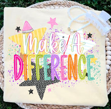 Load image into Gallery viewer, Make A Difference Pencil Star Splatter DTF TRANSFER TUESDAY
