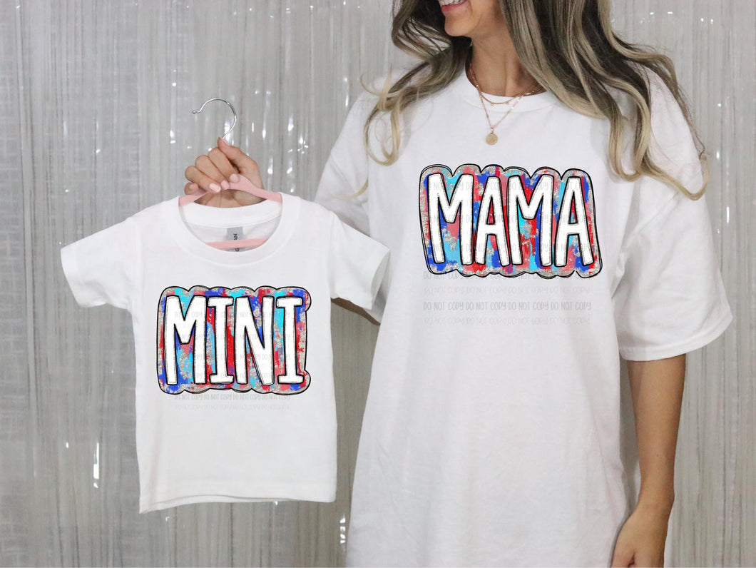 Mini Red Blue Silver TRANSFER
