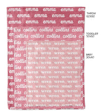 Load image into Gallery viewer, Personalized Name Blankets Single Side
