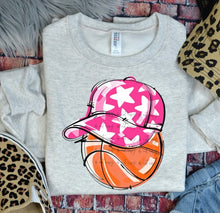 Load image into Gallery viewer, Play Ball Basketball Happy Face Hat DROPDOWN TRANSFER BIA
