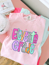 Load image into Gallery viewer, Pink Dalmatian Purple Plaid School Grades DROPDOWN TRANSFER
