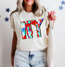 Load image into Gallery viewer, RWB Brushstroke Bow States (all 50 states available) TRANSFER CST MAY
