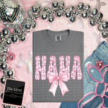 Load image into Gallery viewer, Pink Cheetah Bow Faux Embroidery Names TRANSFER JM FEB
