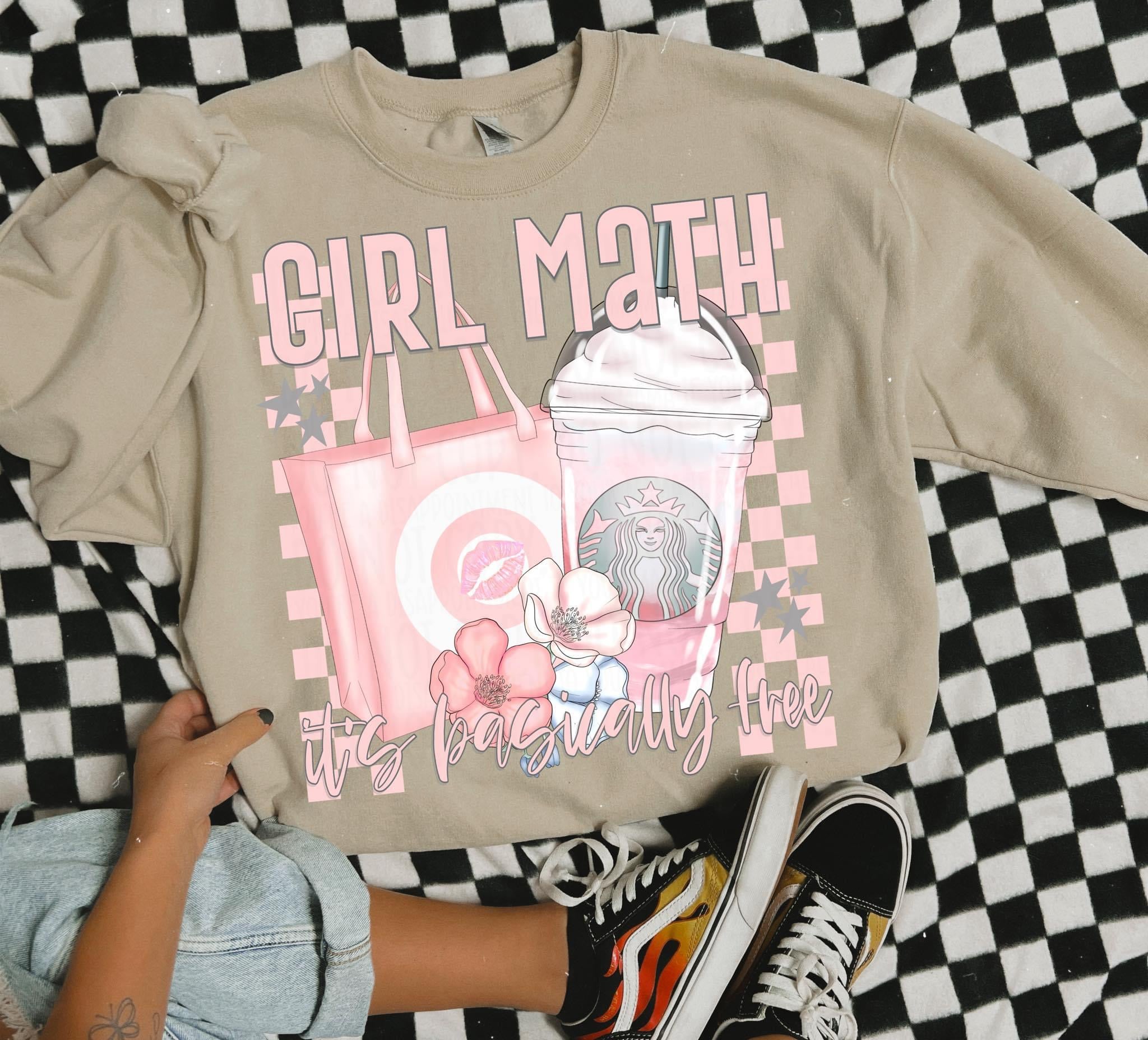 Girl Math Pink Checkered TRANSFER – Sassy Sublimation & Screen Prints