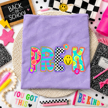 Load image into Gallery viewer, School Alpha Retro Floral Checker Zebra School Titles DROPDOWN TRANSFER SCG JUNE 26
