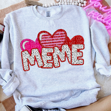 Load image into Gallery viewer, Valentines Names Heart Trio Faux Embroidery DROPDOWN TRANSFER CSD JAN 26
