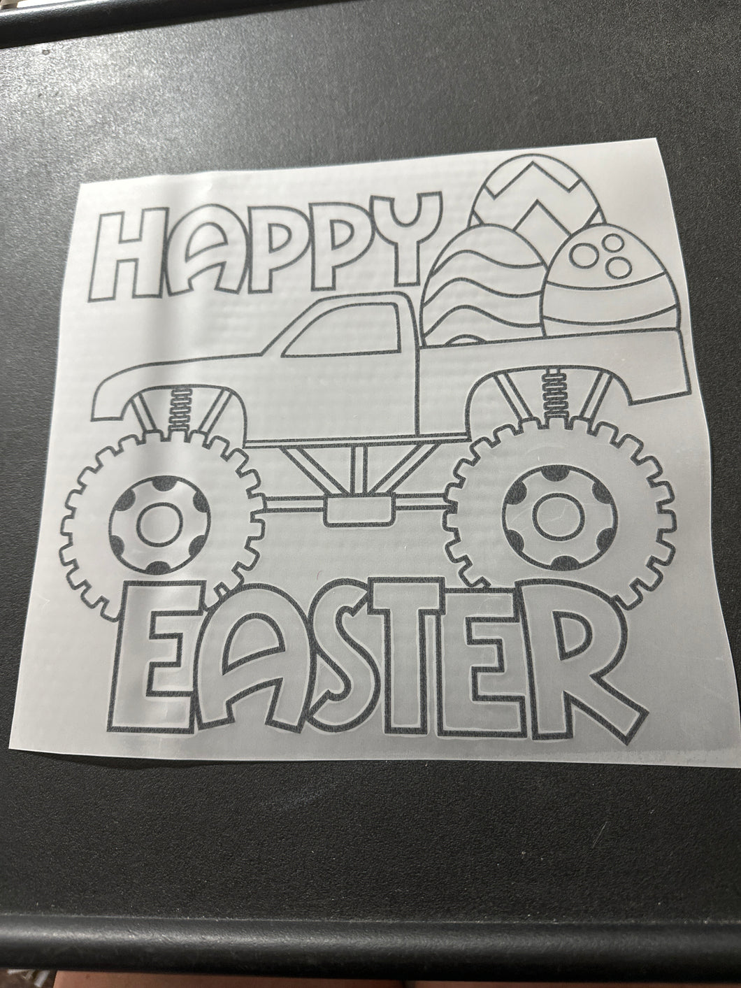 Happy Easter Truck COLOR ME 9” RTS DTF TRANSFER