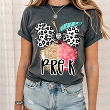 Load image into Gallery viewer, Gold Red Glitter Leopard Bow Apple B2S Grades DROPDOWN TRANSFER
