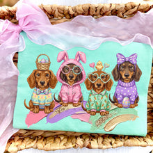 Load image into Gallery viewer, Easter Dachshund Four Dogs TRANSFER ET FEB 26
