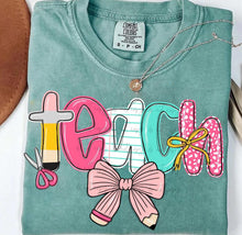 Load image into Gallery viewer, Teach Bright Pencil Bow TRANSFER
