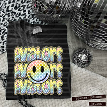 Load image into Gallery viewer, Rainbow Checker Happy Stacked Mascots Dropdown TRANSFER CAP JUNE 25
