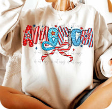 Load image into Gallery viewer, America RWB Flag Bow TRANSFER
