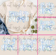Load image into Gallery viewer, Blue Floral Bow B2S Grades DROPDOWN TRANSFER

