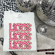 Load image into Gallery viewer, Pink Checker Gold Glitter Mascot Dropdown TRANSFER CAP APR
