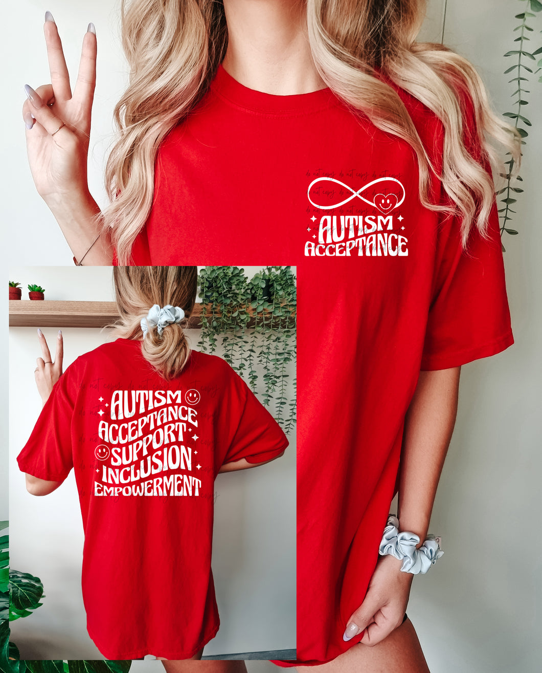 Autism Acceptance Support Inclusion WHT With Pocket TRANSFER