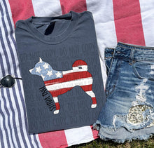 Load image into Gallery viewer, Patriotic Dog Designs Black Text SWD MAY DROPDOWN TRANSFER
