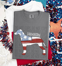 Load image into Gallery viewer, Patriotic Dog Designs White Text SWD MAY DROPDOWN TRANSFER
