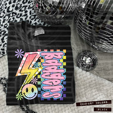 Load image into Gallery viewer, Sideways Rainbow Checker Bolt Happy Mascots Dropdown TRANSFER CAP JUNE
