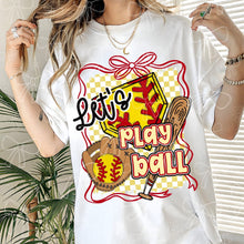 Load image into Gallery viewer, Let’s Play Ball Checker Baseball + Softball DROPDOWN TRANSFER MZM FEB 26
