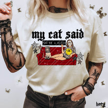 Load image into Gallery viewer, My Cat  Red Couch Ja_on Mask And Stars DROPDOWN TRANSFER CARTER JULY 26
