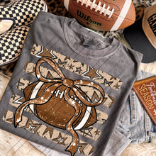 Load image into Gallery viewer, Football With Brown Bow Horizontal Star Stripes Distressed DROPDOWN TRANSFER CARTER JULY 26
