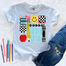 Load image into Gallery viewer, Sketch School Supplies And Check Boxes Hellow Grade DROPDOWN TRANSFER SCG JULY 26
