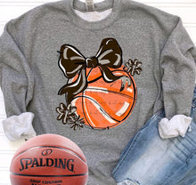 Load image into Gallery viewer, Play Ball Basketball Bow With Flower DROPDOWN TRANSFER BIA
