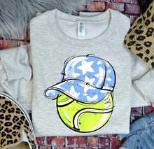 Load image into Gallery viewer, Play Ball Tennis Happy Face Hat DROPDOWN TRANSFER BIA
