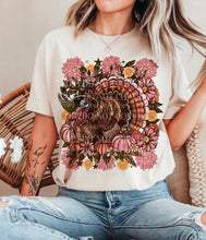 Load image into Gallery viewer, Floral Turkey Pink Pumpkin Flowers TRANSFER AGCM
