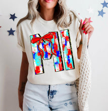 Load image into Gallery viewer, RWB Brushstroke Bow States (all 50 states available) TRANSFER CST MAY
