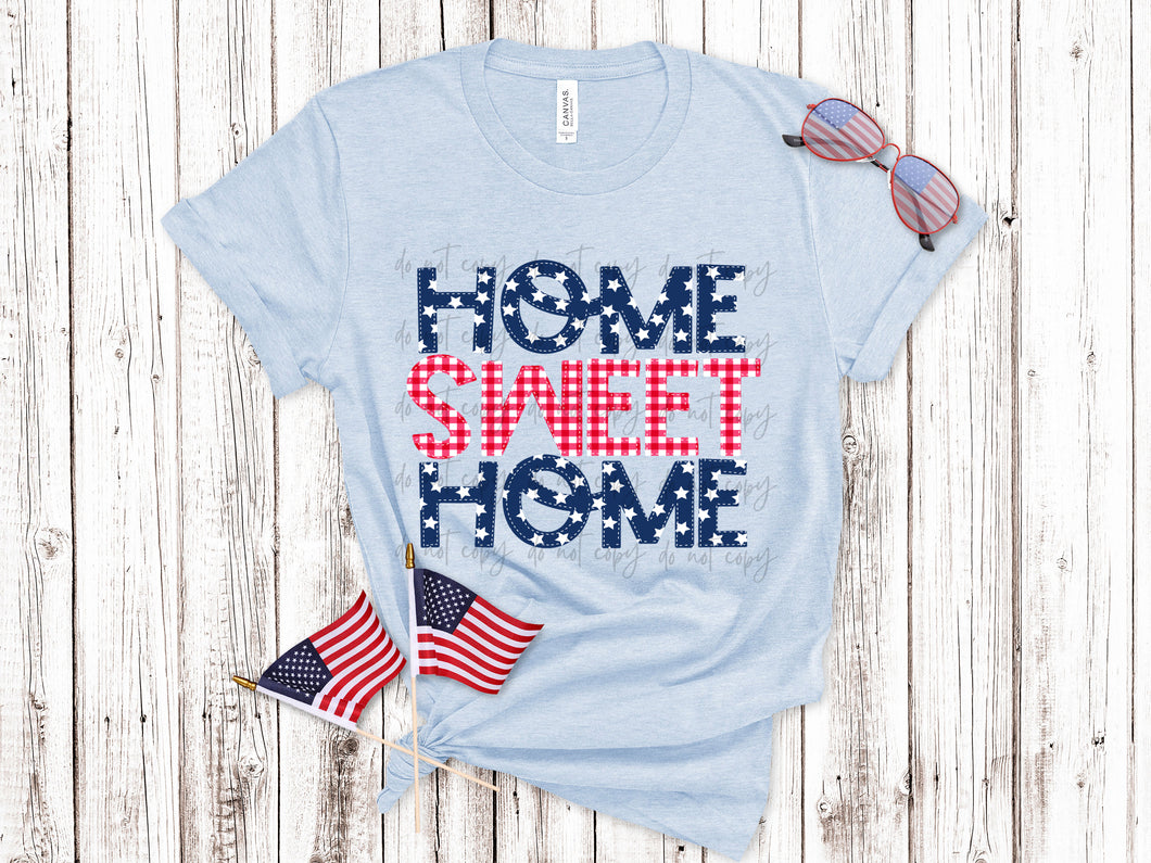 Home Sweet Home Patriotic TRANSFER