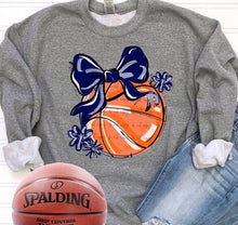 Load image into Gallery viewer, Play Ball Basketball Bow With Flower DROPDOWN TRANSFER BIA
