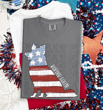 Load image into Gallery viewer, Patriotic Dog Designs White Text SWD MAY DROPDOWN TRANSFER
