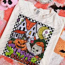Load image into Gallery viewer, Slasher Halloween My_rs Checker Border Distressed Option DROPDOWN TRANSFER CARTER AUG 26

