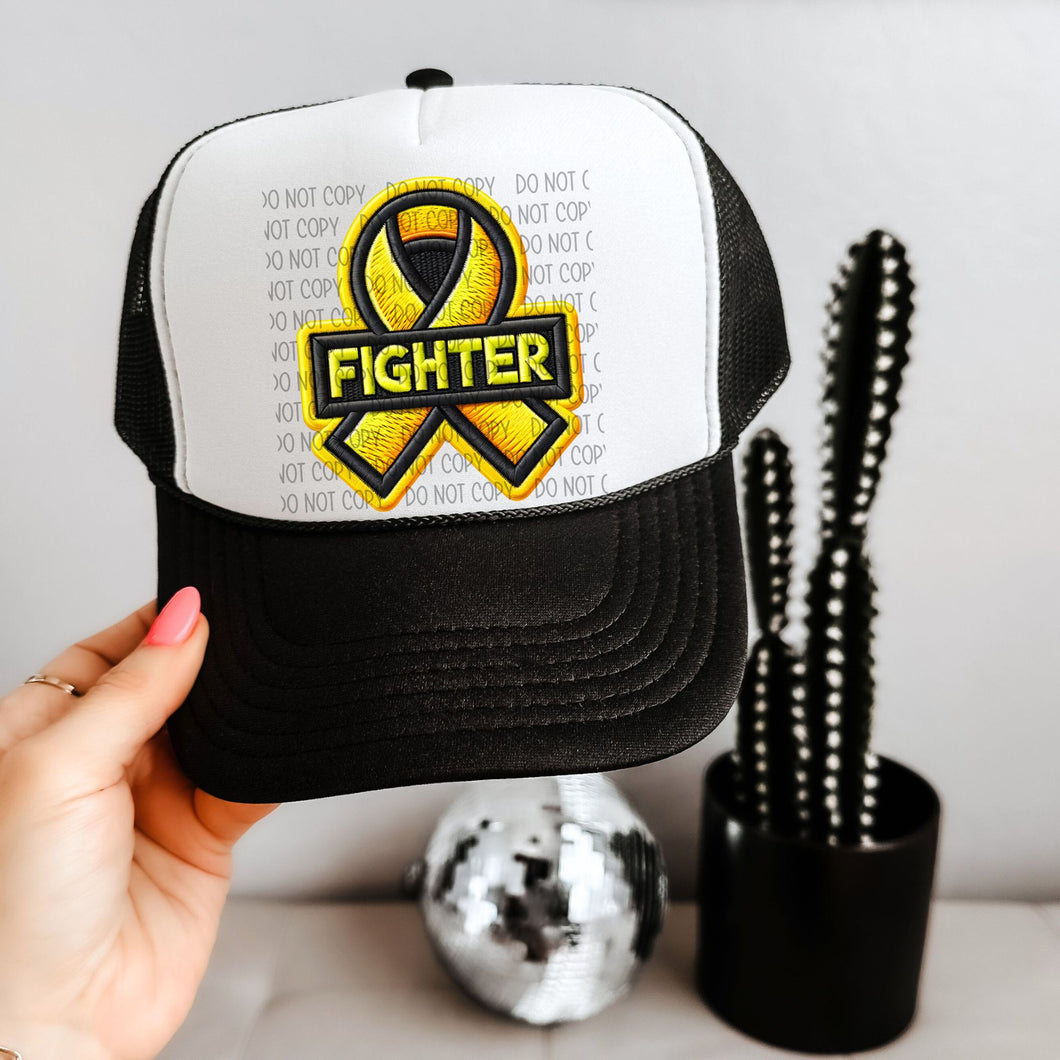 Fighter * MULTI COLOR CHOICE  - Faux Hat Patch 3-4” DTF TRANSFER - OSD