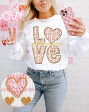 Load image into Gallery viewer, Love Sweater Faux Embroidery Mascot Dropdown TRANSFER CAP
