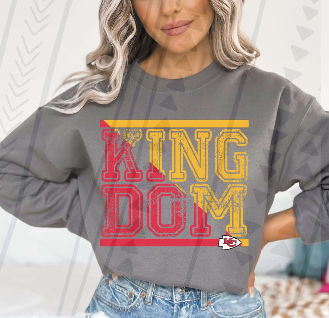 Kingdom Red Yellow Stacked Distressed TRANSFER TGG JAN 25