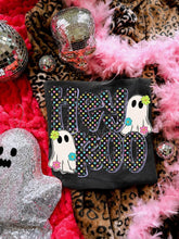 Load image into Gallery viewer, Hey Boo Rainbow Polka Dot Ghost Duo With Flowers TRANSFER CARTER AUG 26
