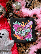 Load image into Gallery viewer, Scream Queen Distressed Flaming Heart And Roses TRANSFER CARTER AUG 26
