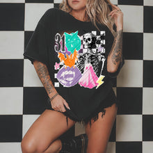 Load image into Gallery viewer, Distressed Halloween Cutout Collage Vampire Fangs Skeleton Ghost Bat TRANSFER CARTER AUG 26
