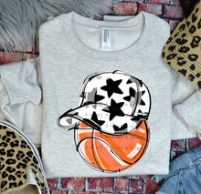 Load image into Gallery viewer, Play Ball Basketball Happy Face Hat DROPDOWN TRANSFER BIA

