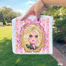 Load image into Gallery viewer, Horror Characters With Pink Bow Frame Pink Distressed Lines DROPDOWN TRANSFER CARTER AUG 26

