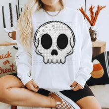 Load image into Gallery viewer, Floral Spotted &amp; Gingham Skull Faux Embroidery Bow Option DROPDOWN TRANSFER CARTER AUG 26
